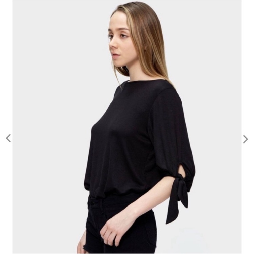 Siizu Nanna Top Size Large Black 100% Japanese Cotton Minimalist Neutral Basic